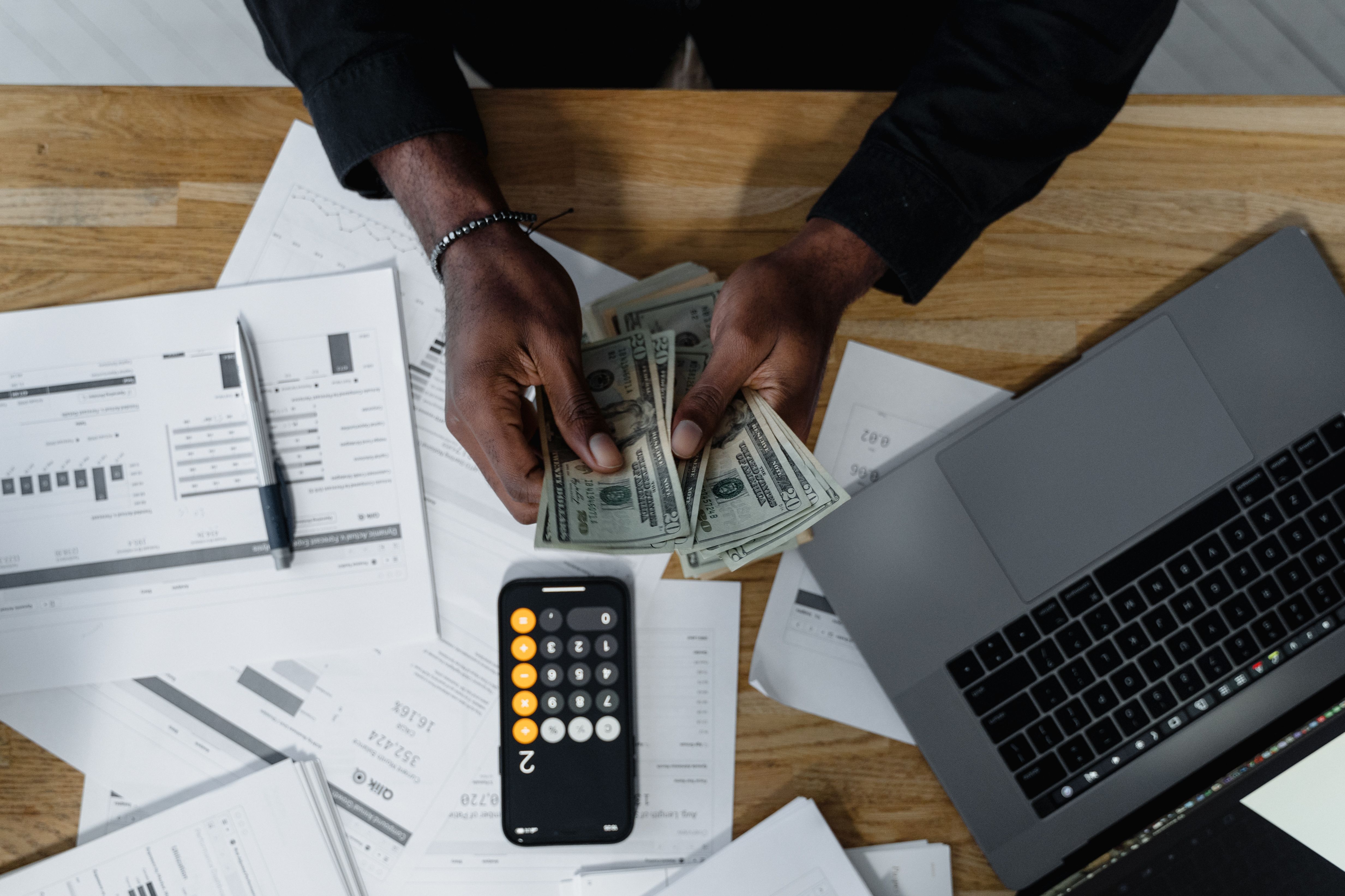 Finance documents and money